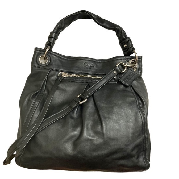 Coach Black Leather Parker Convertible Hippie Bag F13411
